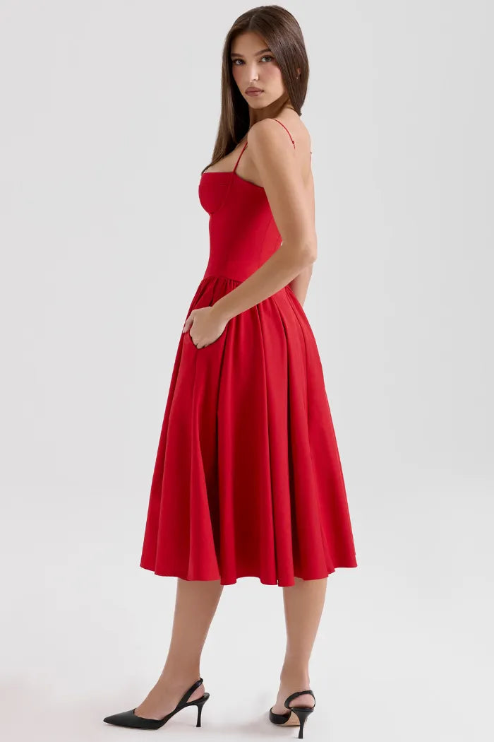 Vestido Midi Slim Moldeador - Modelo Yang