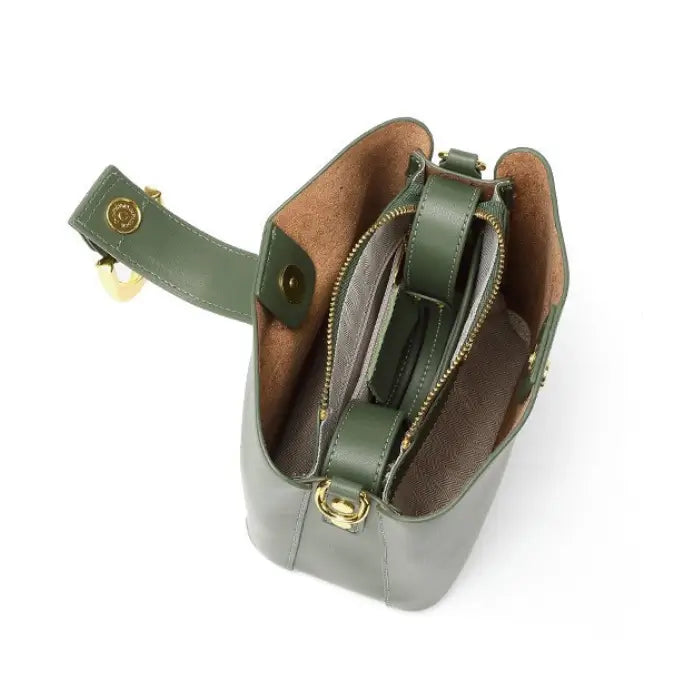 Interior del bolso bucket Dione en cuero legítimo – Veliara