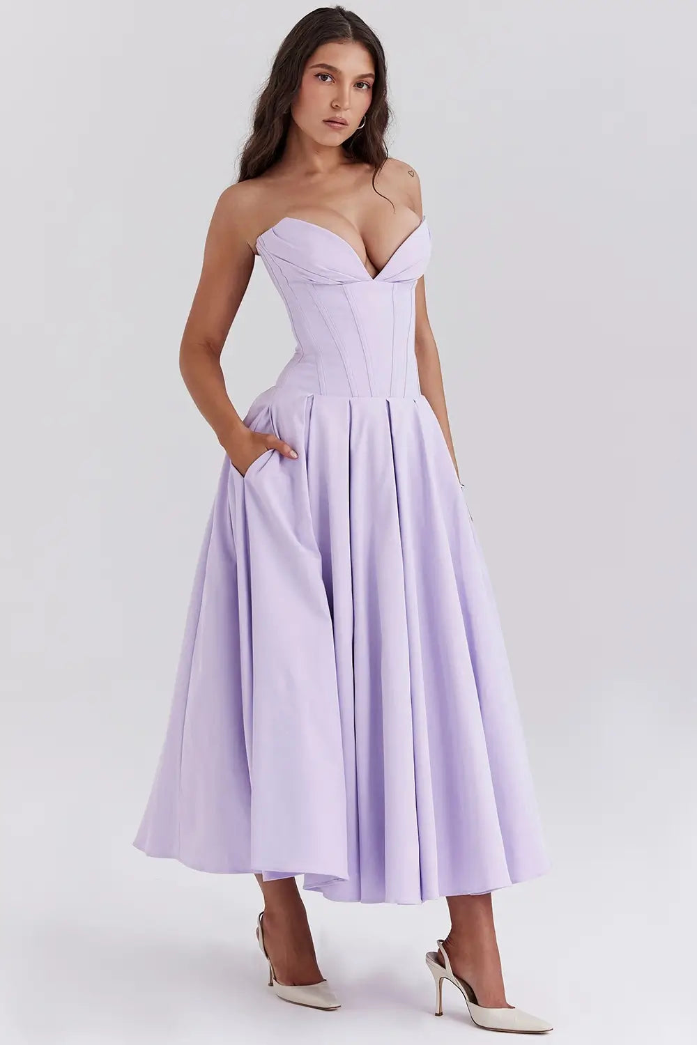 Vestido Midi Corset Modelo Evelyn