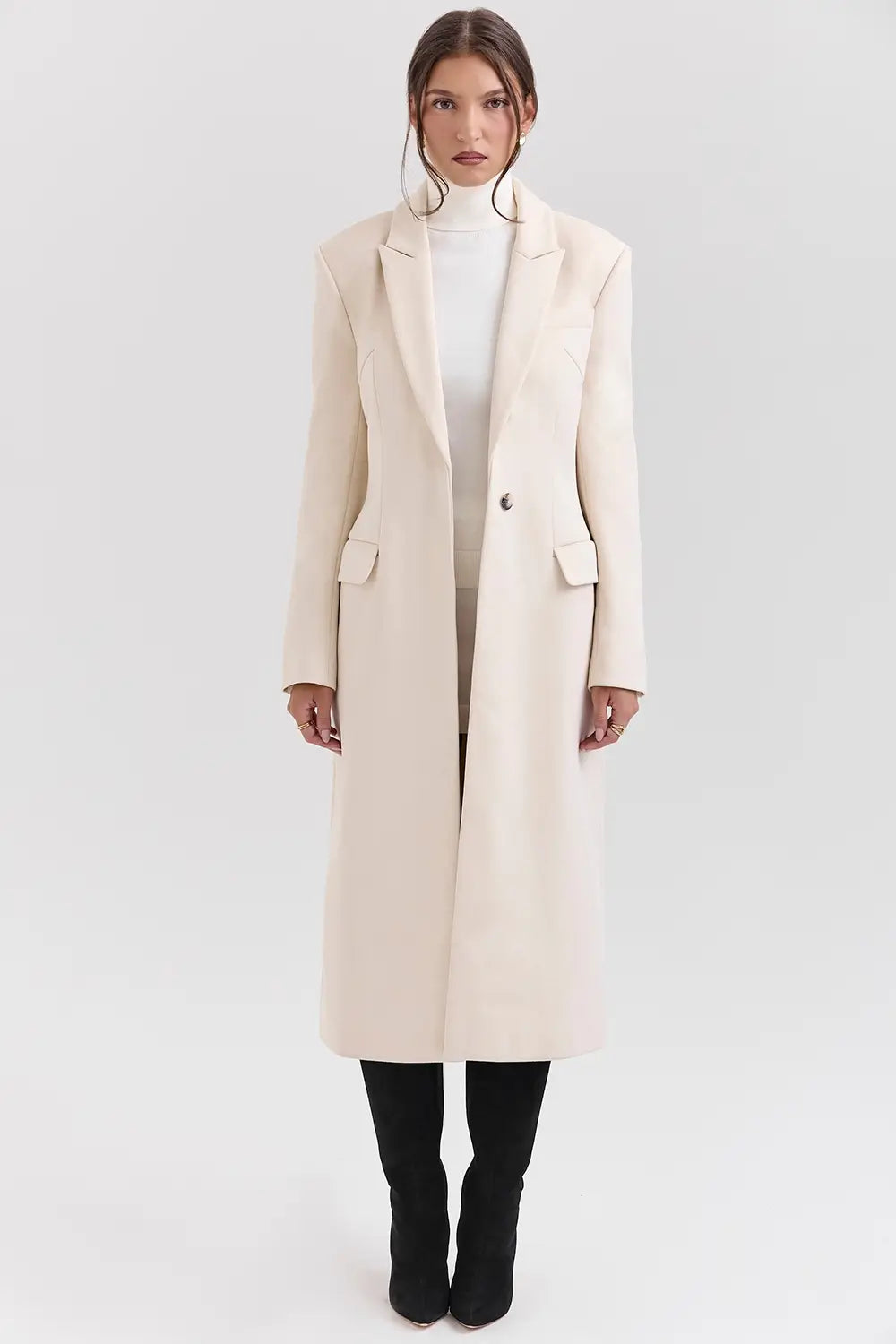 Abrigo Largo de Sastre en Twill Suave – Modelo Remi