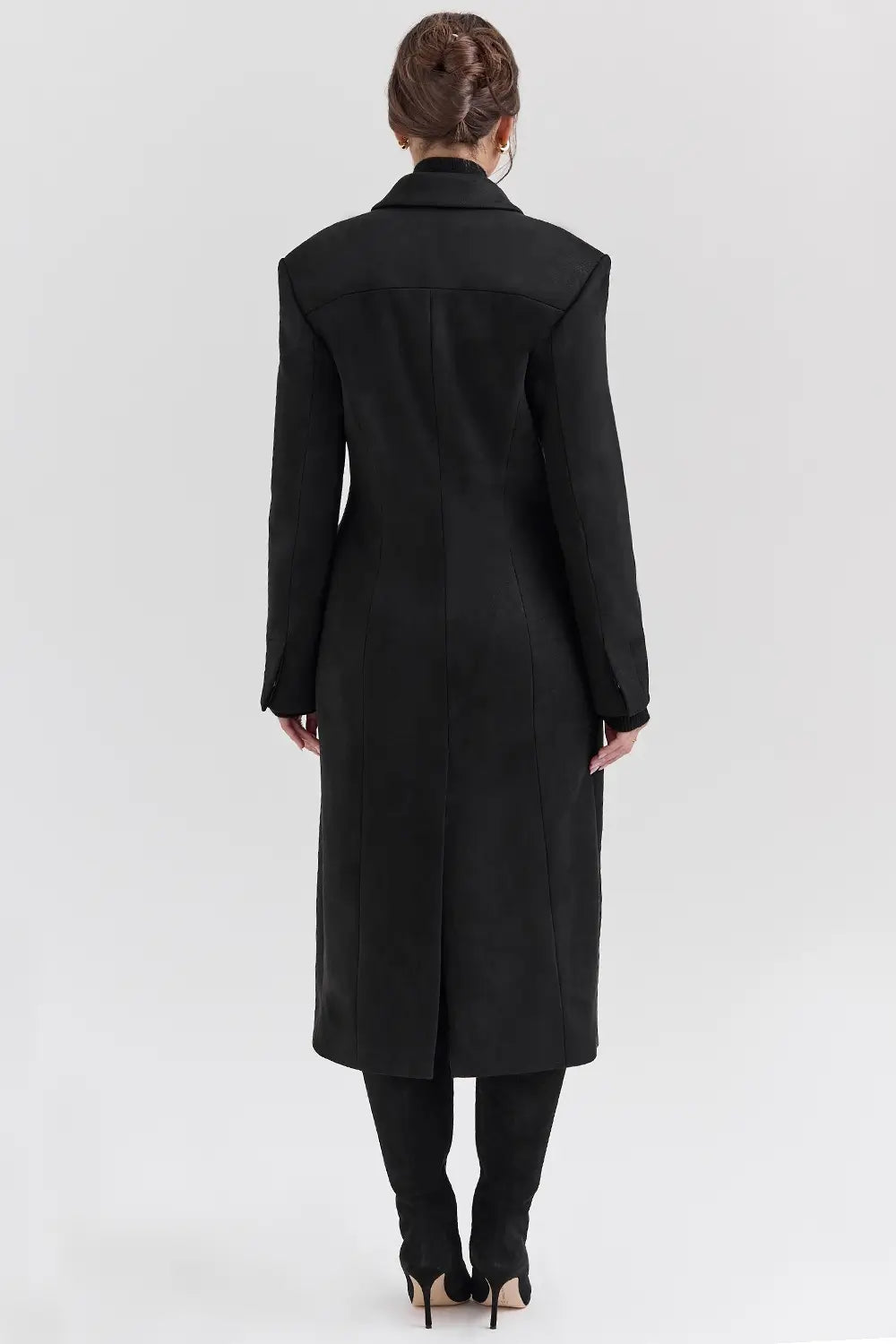 Abrigo Largo de Sastre Negro – Modelo Remi