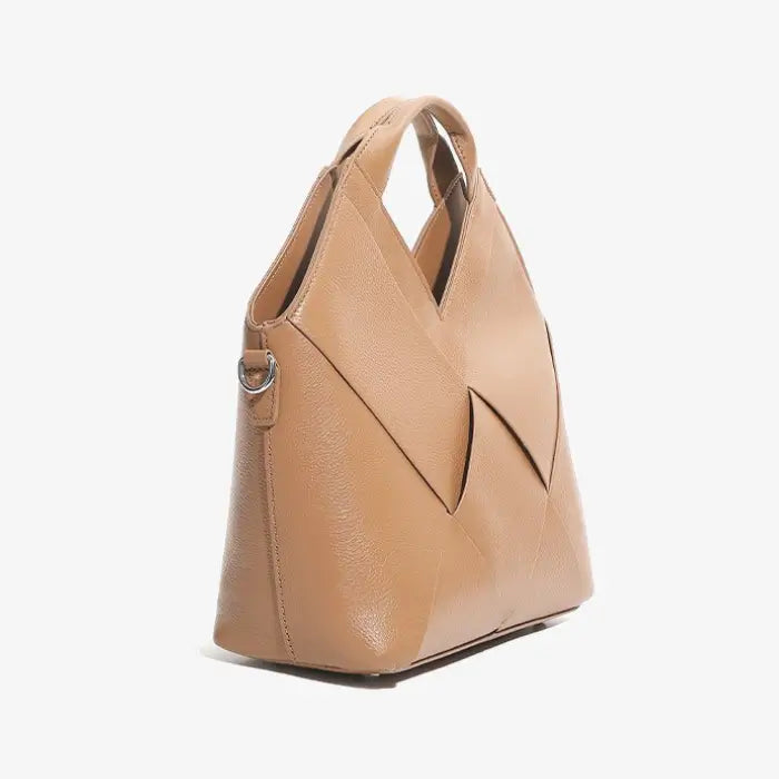 Bolso tote trenzado caramelo de cuero legítimo – Modelo Verona