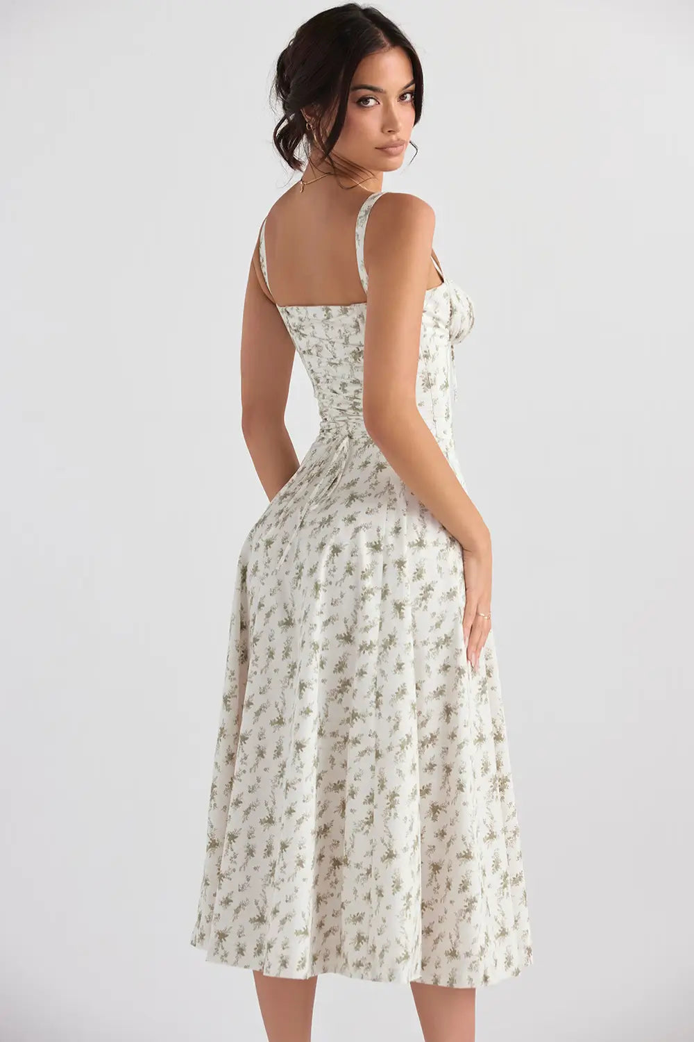 Vestido Midi Attracione Floral - Moldea la Cintura