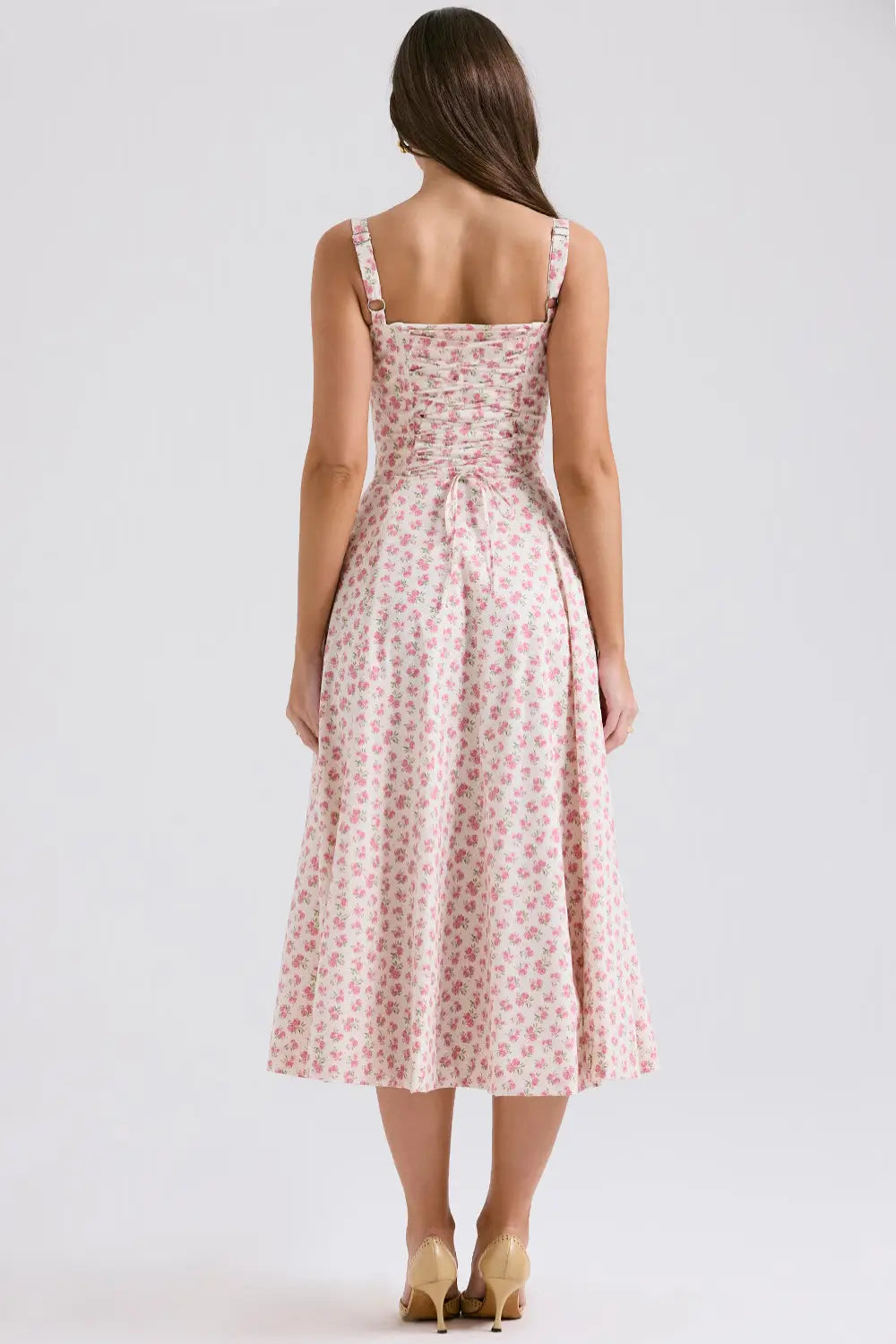 Vestido Midi Attracione Floral - Moldea la Cintura
