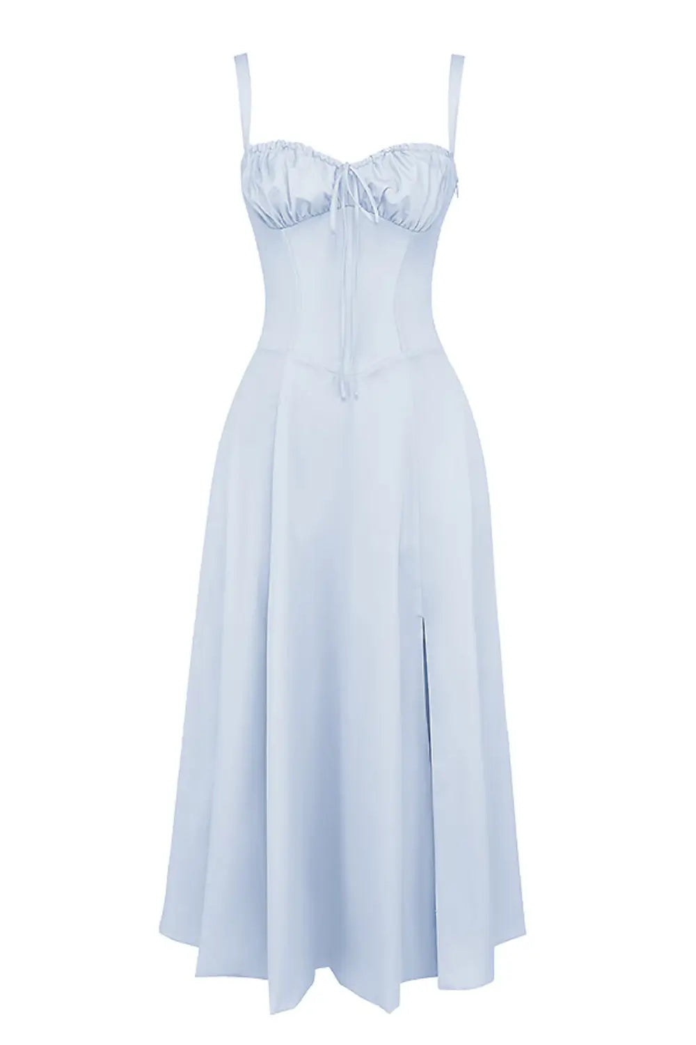 Vestido Midi Azul Celeste Corset