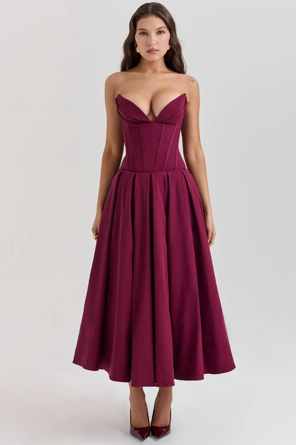 Vestido Midi Corset Modelo Evelyn