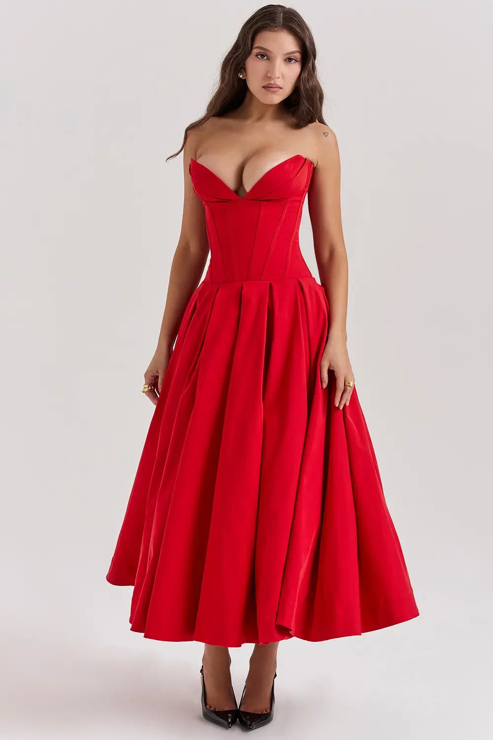 Vestido Midi Corset Modelo Evelyn