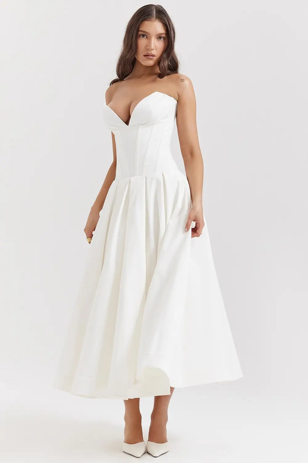 Vestido Midi Corset Modelo Evelyn