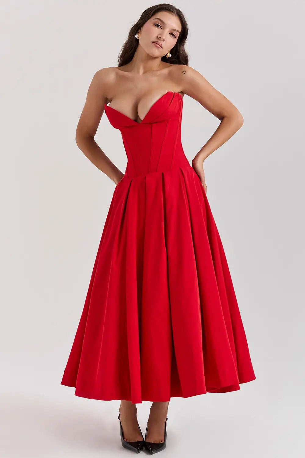 Vestido Midi Corset Modelo Evelyn