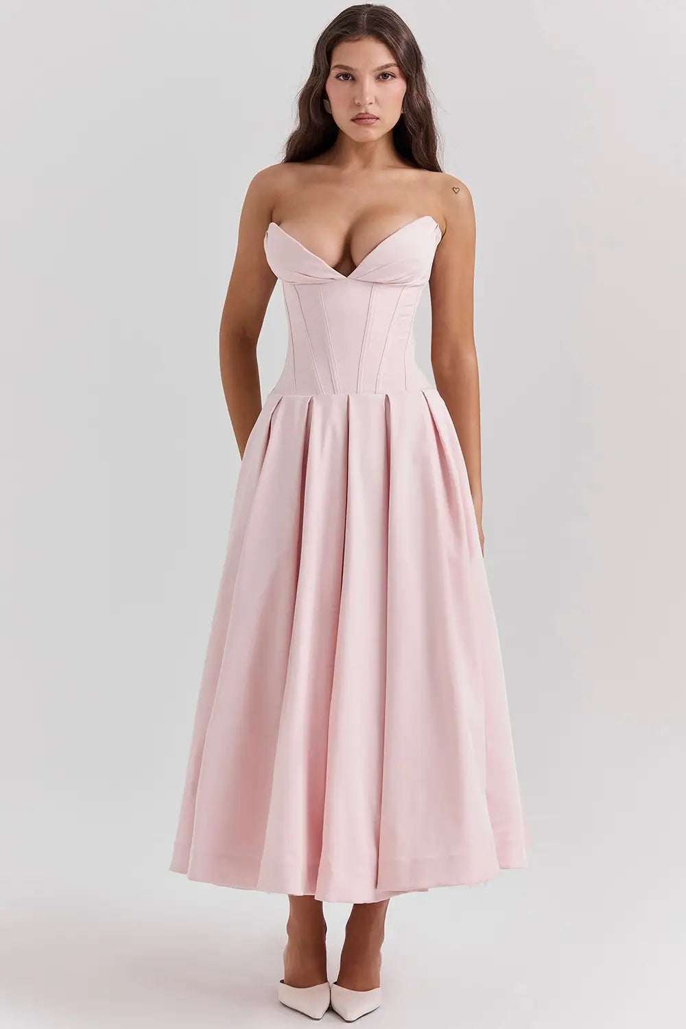 Vestido Midi Corset Modelo Evelyn