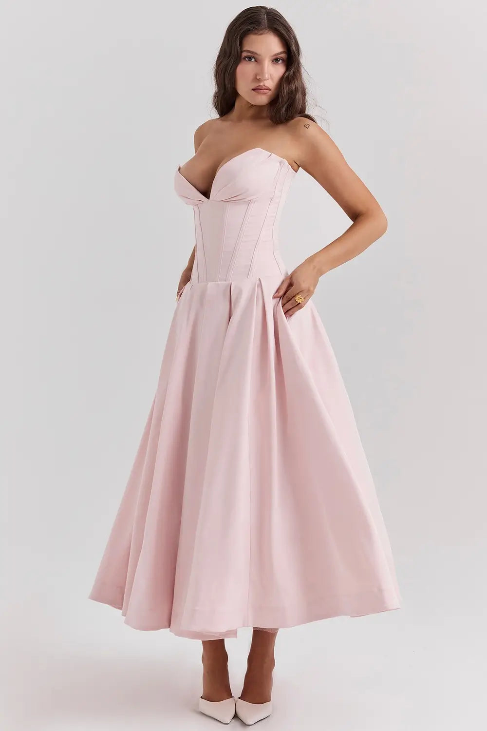Vestido Midi Corset Modelo Evelyn