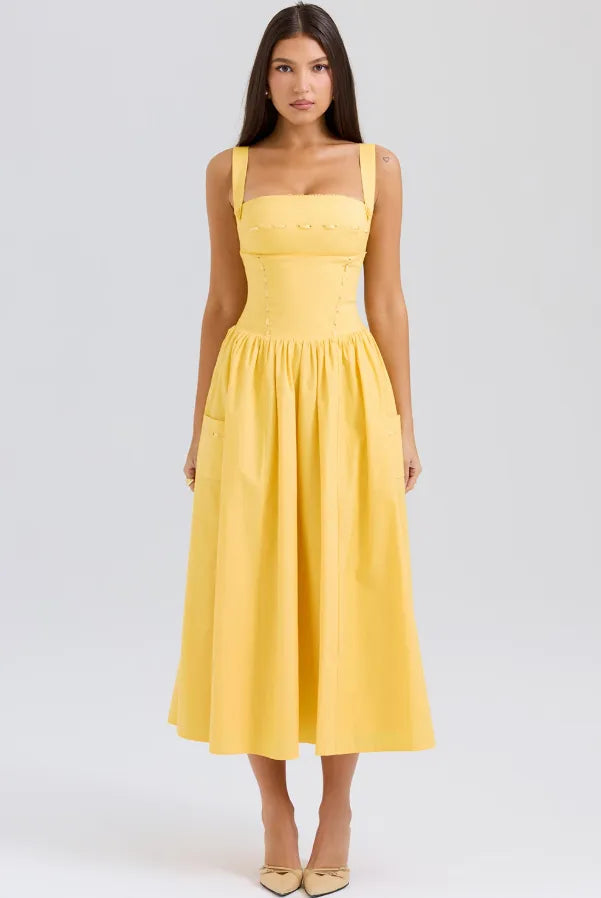vestidos  vestido midi vestido elegante vestido casual
Veliara store Veliara moldeadores shein vestidos  vestido amarillo vestido bolsillos