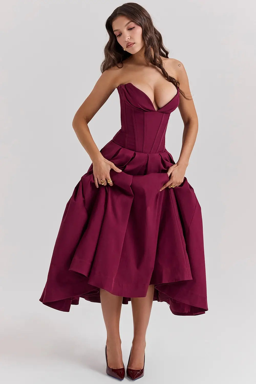 Vestido Midi Corset Modelo Evelyn