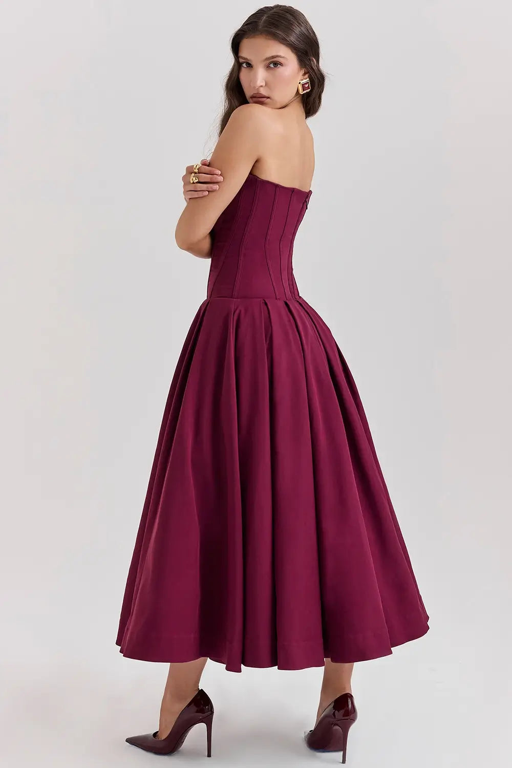 Vestido Midi Corset Modelo Evelyn